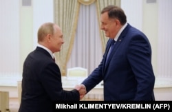 Владимир Путин и Милорад Додик на переговорах в Кремле, 20 сентября 2022 года