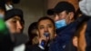 KYRGYZSTAN -- Newly appointed Prime Minister Sadyr Japarov speaks to his supporters during a rally in his support in Bishkek, October 14, 2020